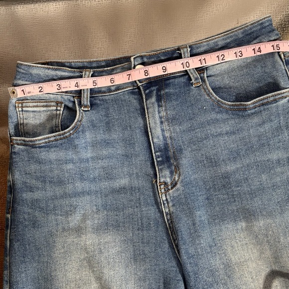 Oneso High Rise Wide Leg Jeans Womens 29 Stretch Comfort Boho Medium Wash Denim - Picture 4 of 8